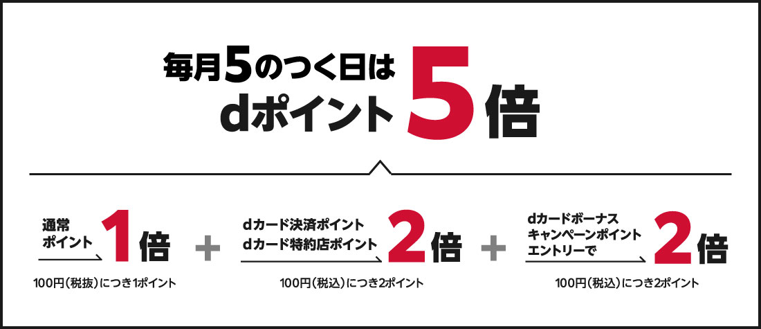毎月５のつく日はdポイント5倍
