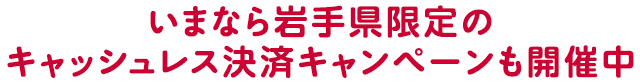 いまなら岩手県限定のキャッシュレス決済キャンペーンも開催中
