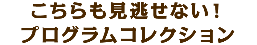 こちらも見逃せない！プログラムコレクション